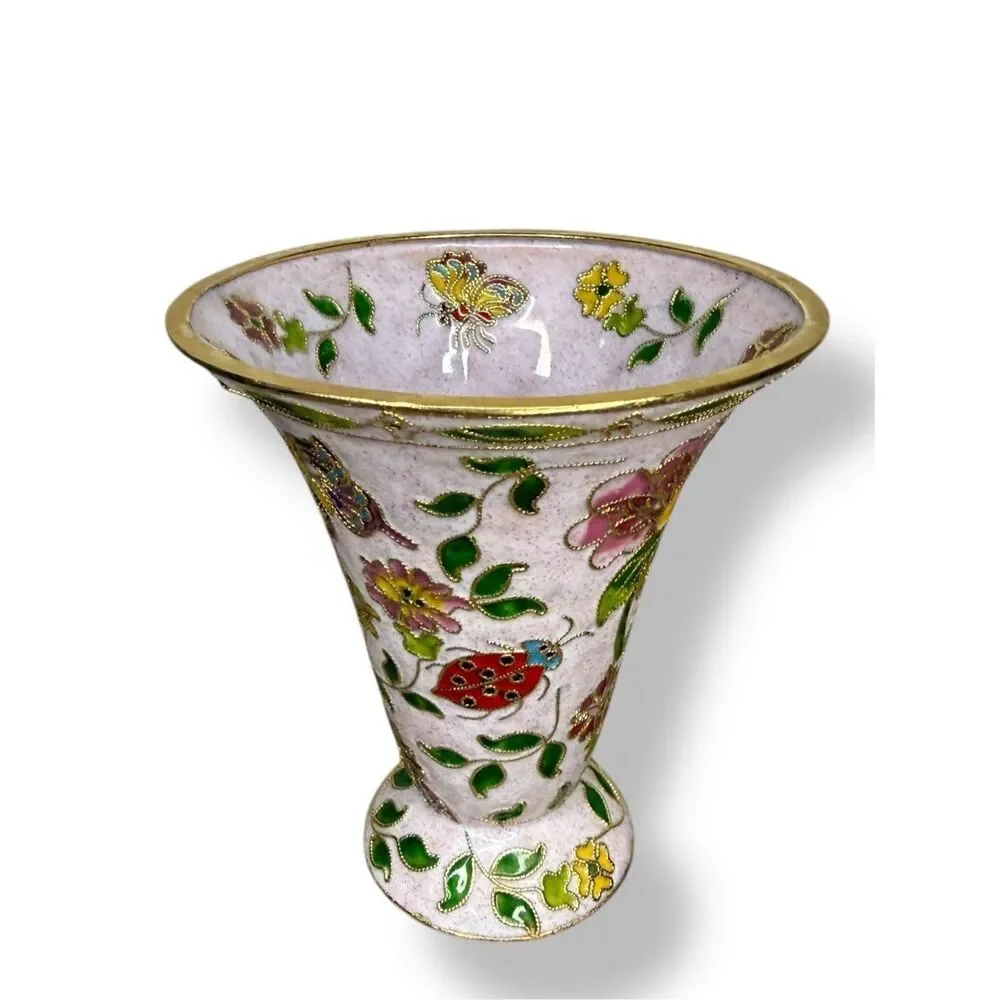 Vintage Cloisonne Enamel Bumblebee Teapot & Vase Decorative‎ Collectibles